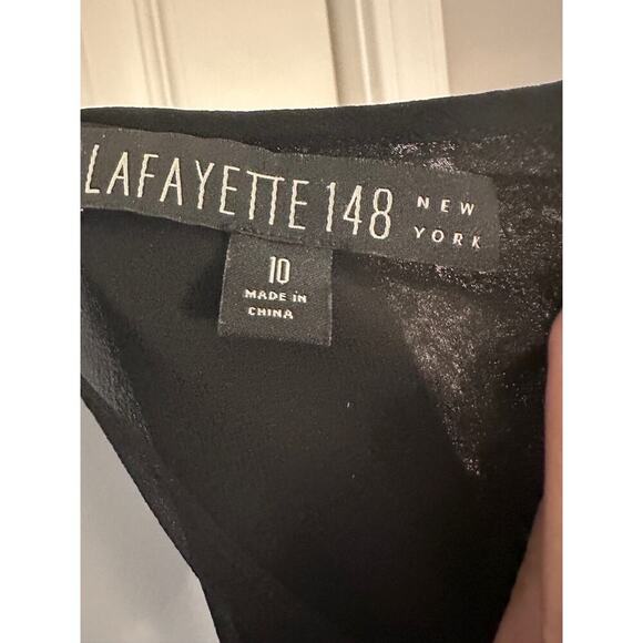 Lafayette 148 New York dress size 10. Black with mohair embellished skirt - Picture 9 of 16